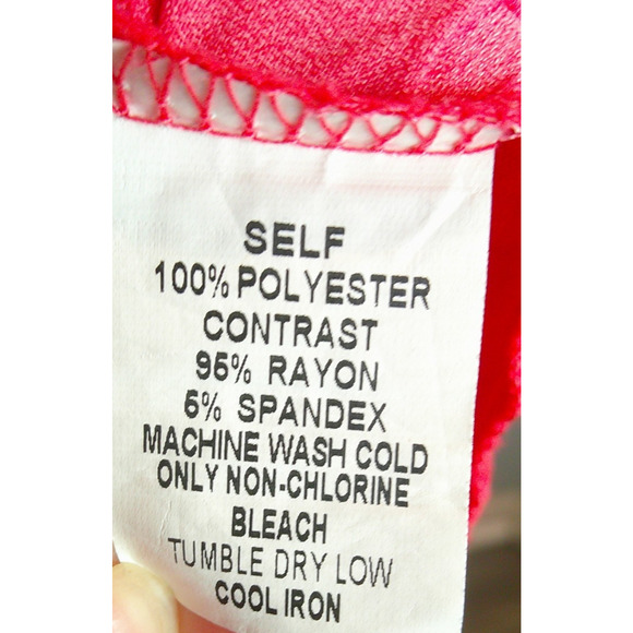 Paper Moon XXL Women's Short Sleeve Coral White V-neck Style PT9865-22 - Picture 7 of 8